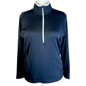 Nike Dri-FIT Black and White Half-Zip Long Sleeve Top Plus Size XXL